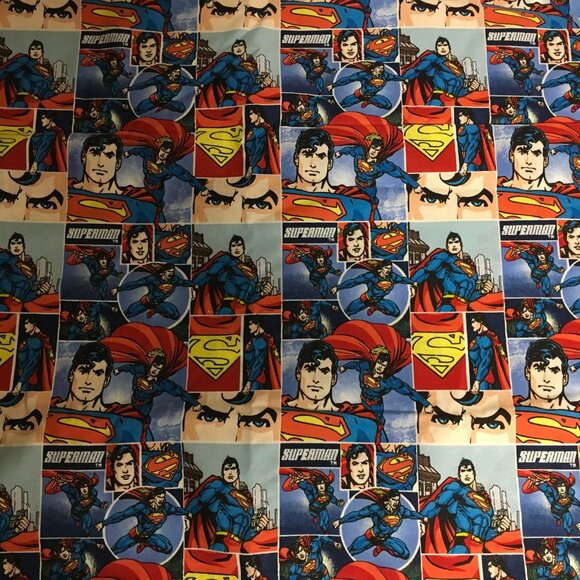 DC Comics Superman Man Of Steel Comic Strip Fabric Super Hero 3.5 yd - Picture 2 of 3